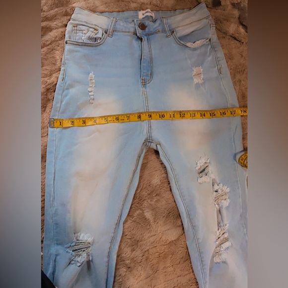Light Blue Distressed Jeans - Picture 2 of 6